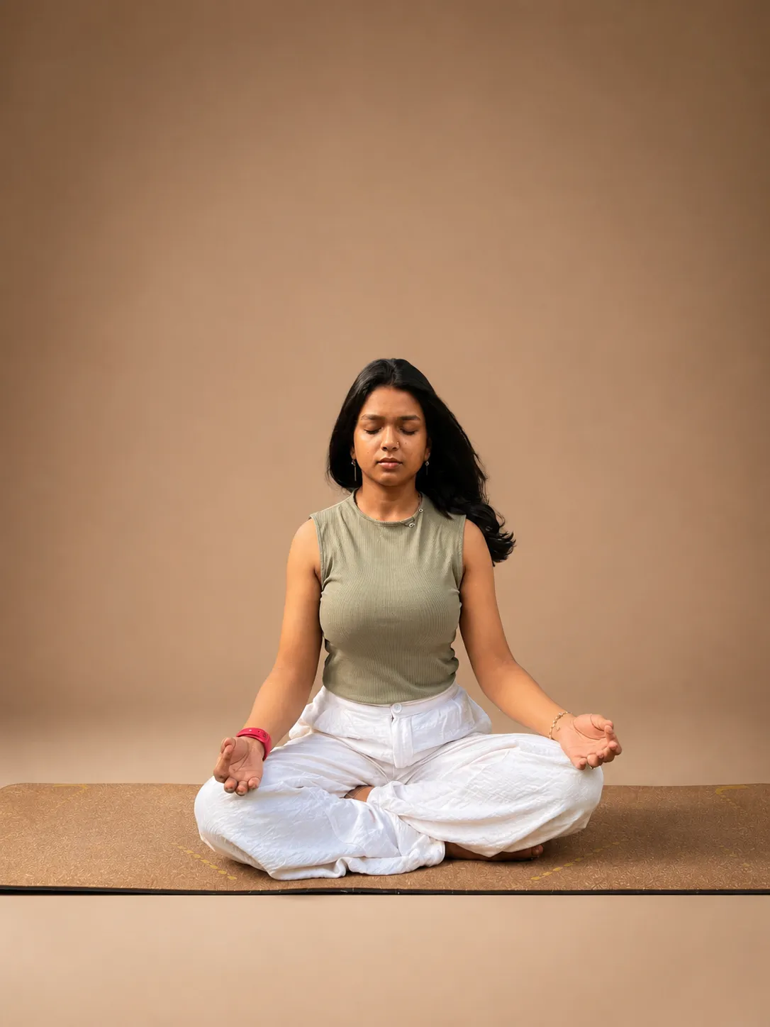 Seated meditation in sukhasana