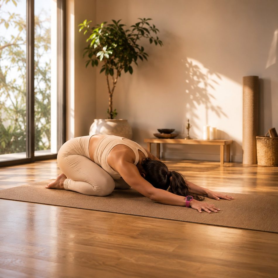 Restorative child's pose at rest