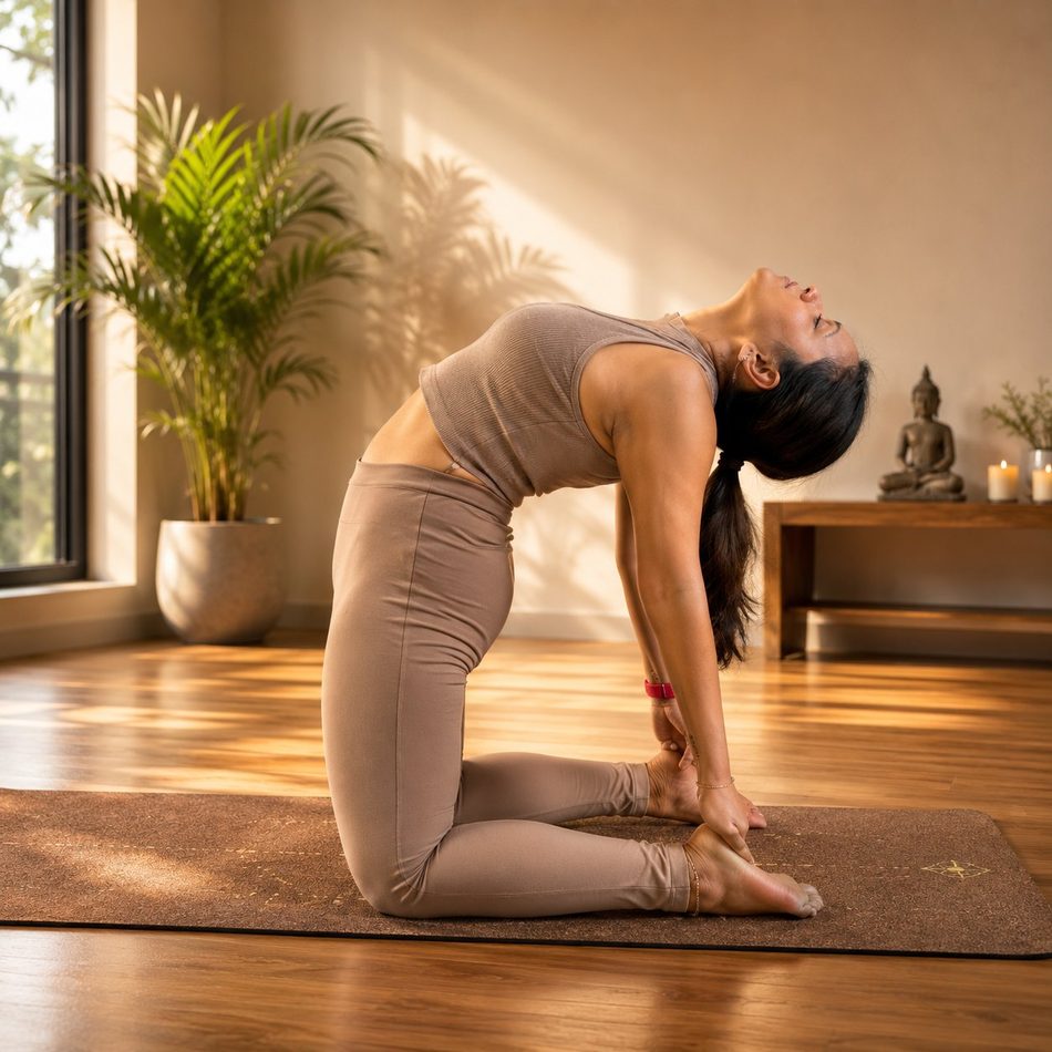 Dipika practicing yoga
